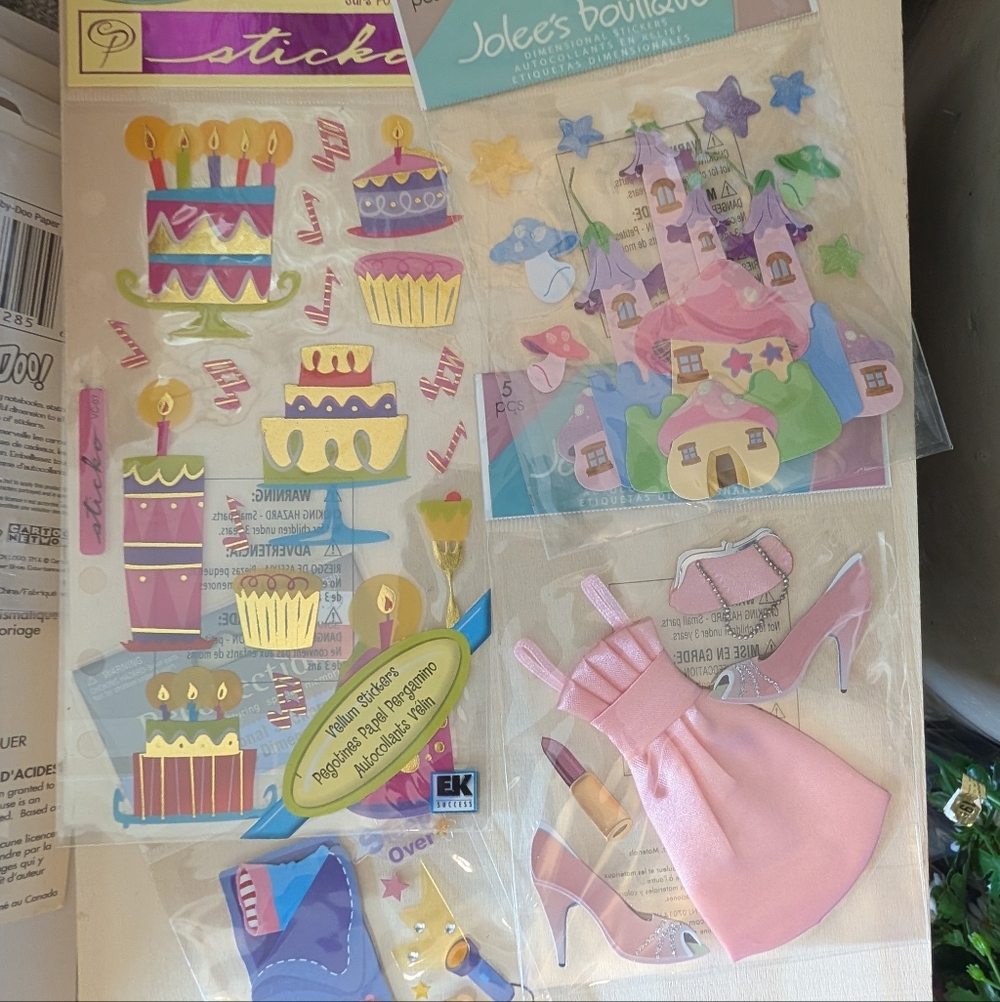 Jolee's Boutique Pink Dress & Party Sticker Set Of 4